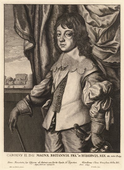 Charles II. State 7 by Wenceslaus Hollar
